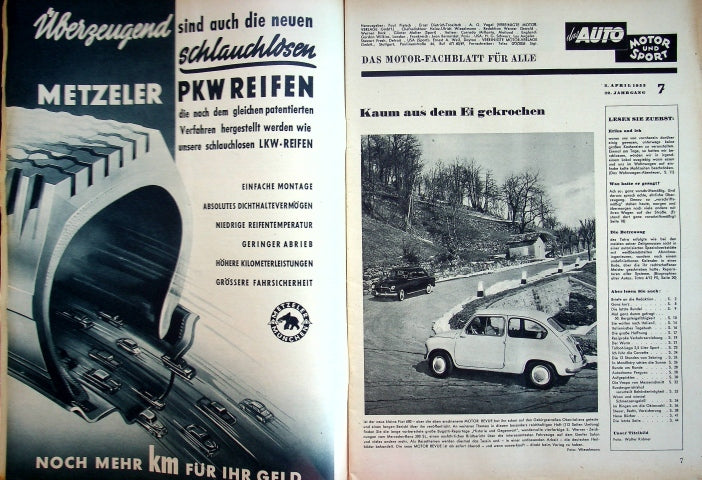 Inhaltsverzeichnis Auto Motor und Sport 07/1955