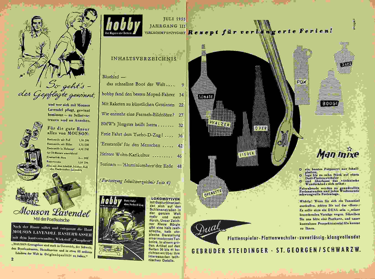 Inhaltsverzeichnis Hobby 07/1955