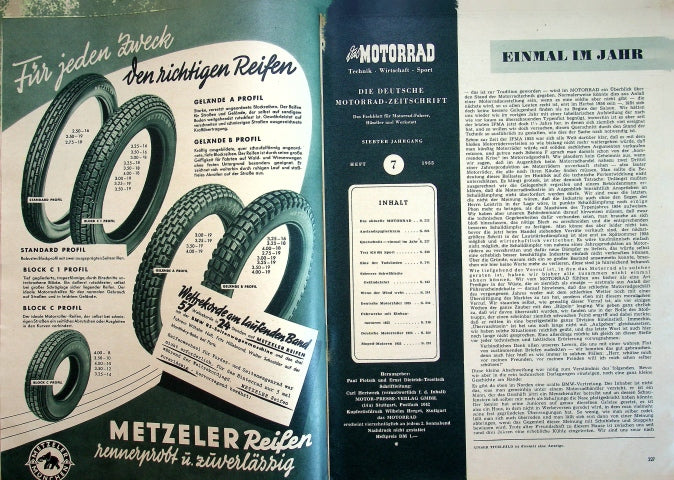 Inhaltsverzeichnis Motorrad 07/1955