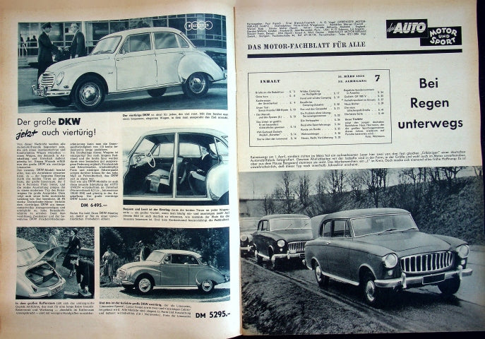 Inhaltsverzeichnis Auto Motor und Sport 07/1956