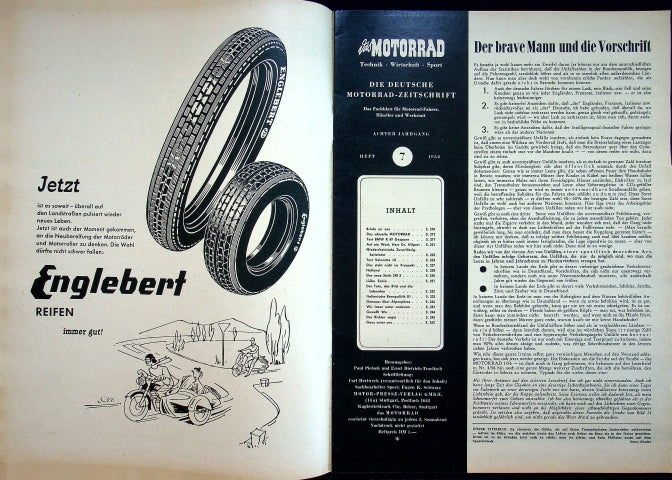 Inhaltsverzeichnis Motorrad 07/1956