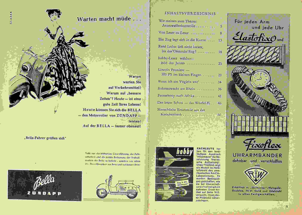 Inhaltsverzeichnis Hobby 07/1957