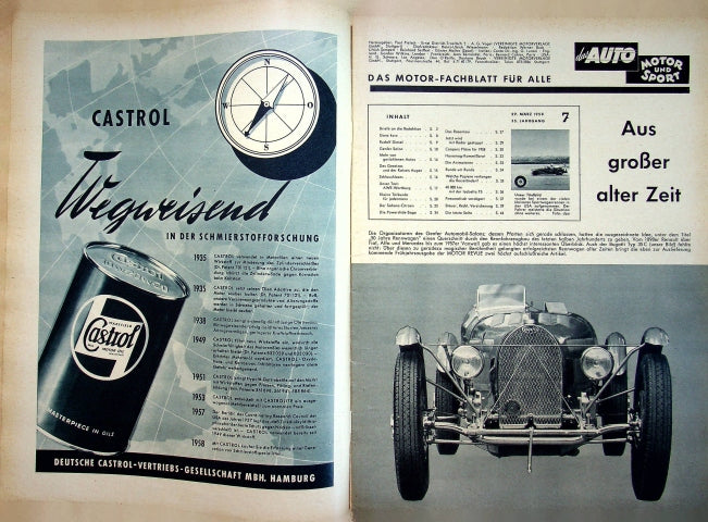 Inhaltsverzeichnis Auto Motor und Sport 07/1958