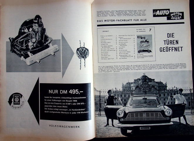 Inhaltsverzeichnis Auto Motor und Sport 07/1961