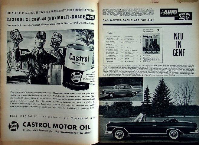 Inhaltsverzeichnis Auto Motor und Sport 07/1962
