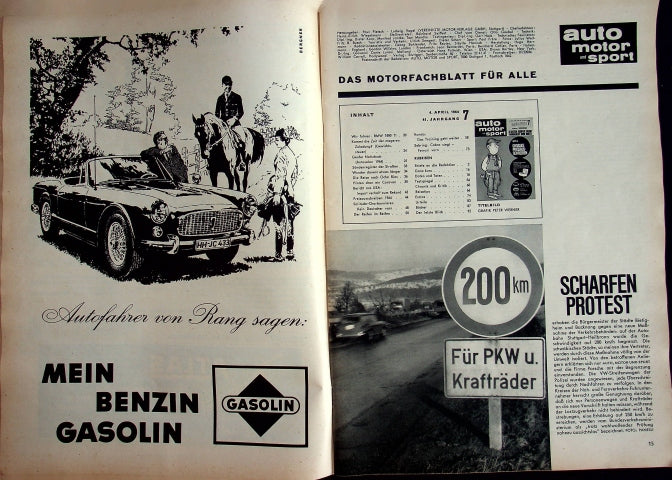 Inhaltsverzeichnis Auto Motor und Sport 07/1964
