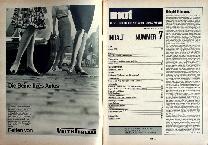 Inhaltsverzeichnis MOT 07/1966