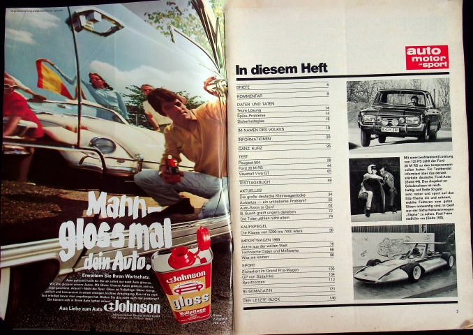 Inhaltsverzeichnis Auto Motor und Sport 07/1969