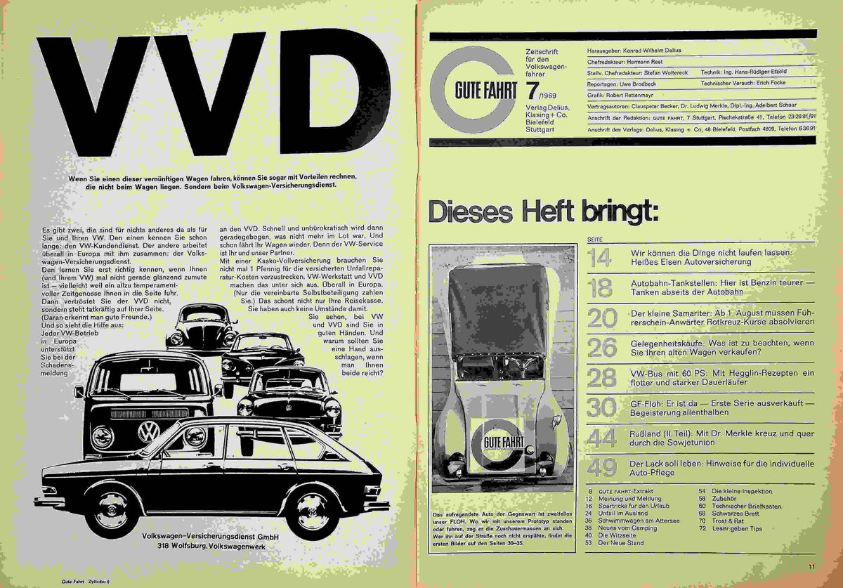 Inhaltsverzeichnis Gute Fahrt 07/1969
