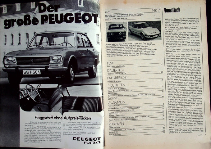 Inhaltsverzeichnis MOT 07/1971