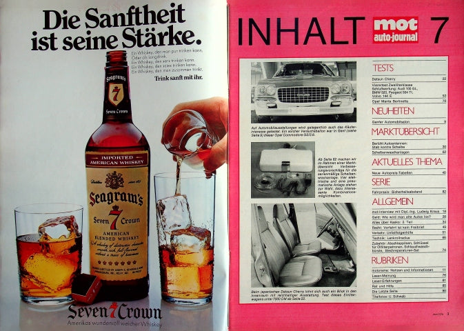 Inhaltsverzeichnis MOT 07/1973