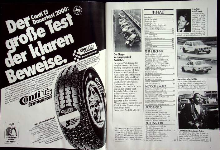 Inhaltsverzeichnis Autozeitung 07/1973