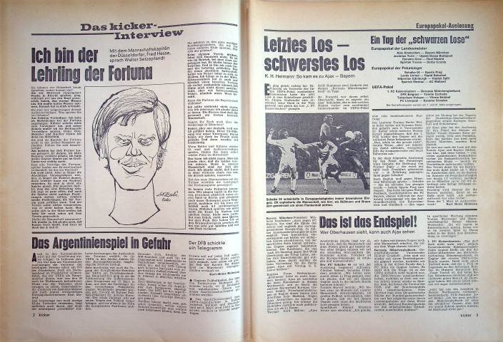 Inhaltsverzeichnis Kicker 07/1973