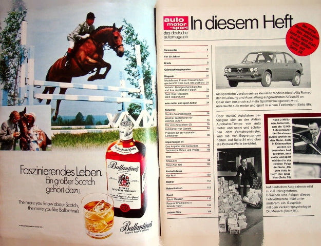 Inhaltsverzeichnis Auto Motor und Sport 07/1974