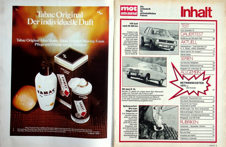 Inhaltsverzeichnis MOT 07/1975