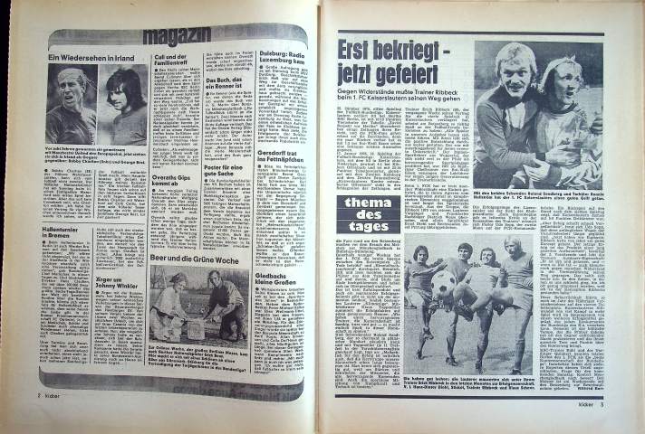 Inhaltsverzeichnis Kicker 07/1976