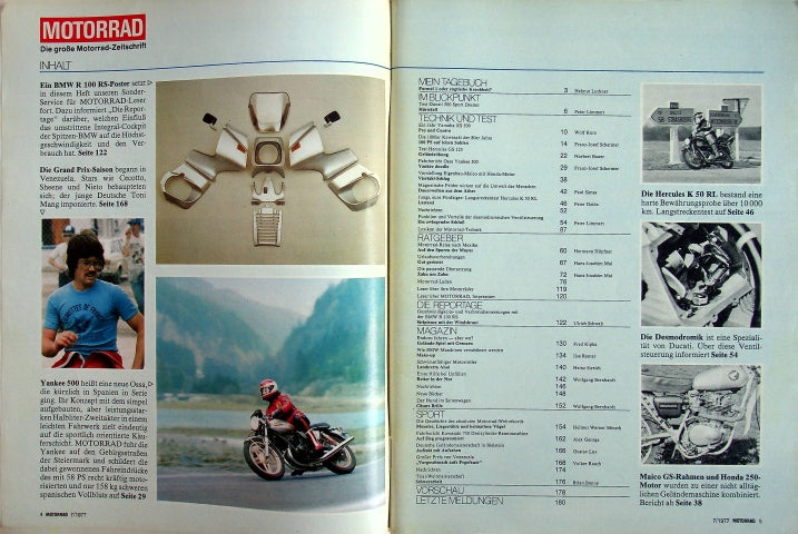 Inhaltsverzeichnis Motorrad 07/1977