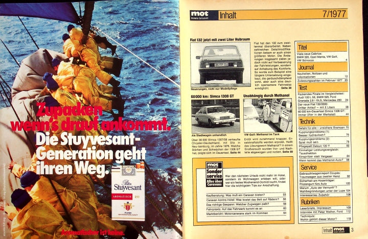 Inhaltsverzeichnis MOT 07/1977