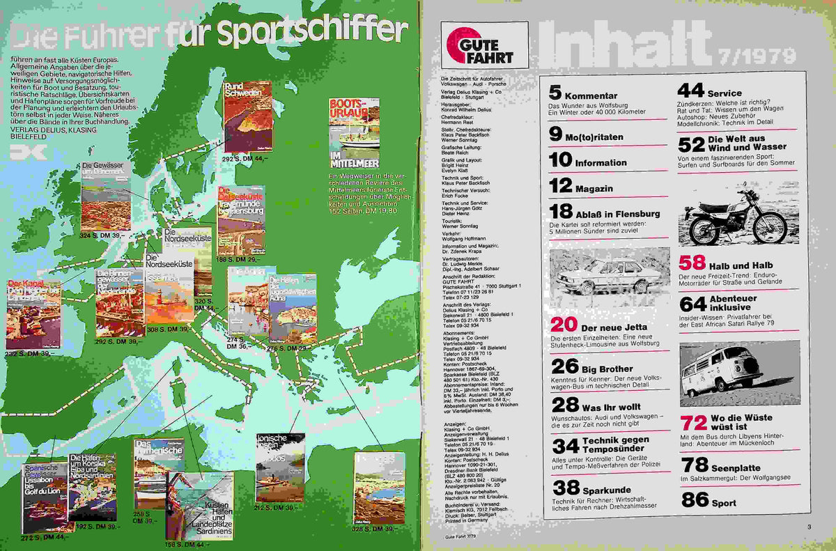 Inhaltsverzeichnis Gute Fahrt 07/1979