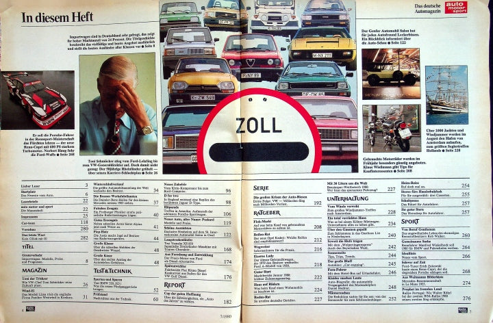Inhaltsverzeichnis Auto Motor und Sport 07/1980