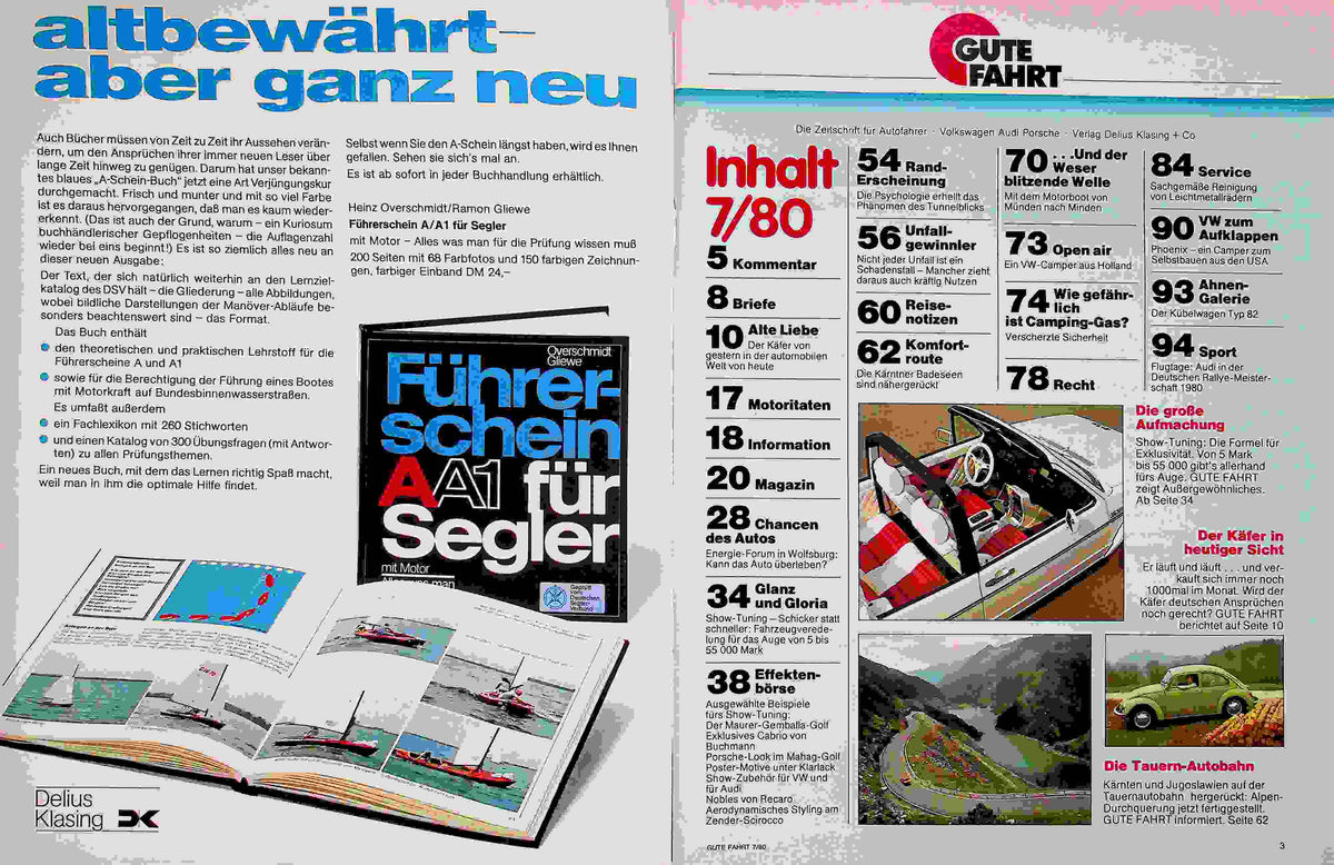 Inhaltsverzeichnis Gute Fahrt 07/1980