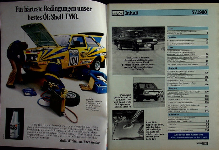 Inhaltsverzeichnis MOT 07/1980