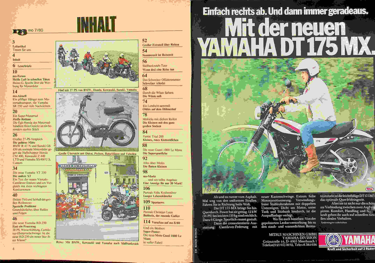 Inhaltsverzeichnis MO Magazin 07/1980