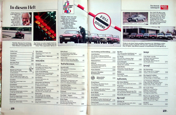 Inhaltsverzeichnis Auto Motor und Sport 07/1981