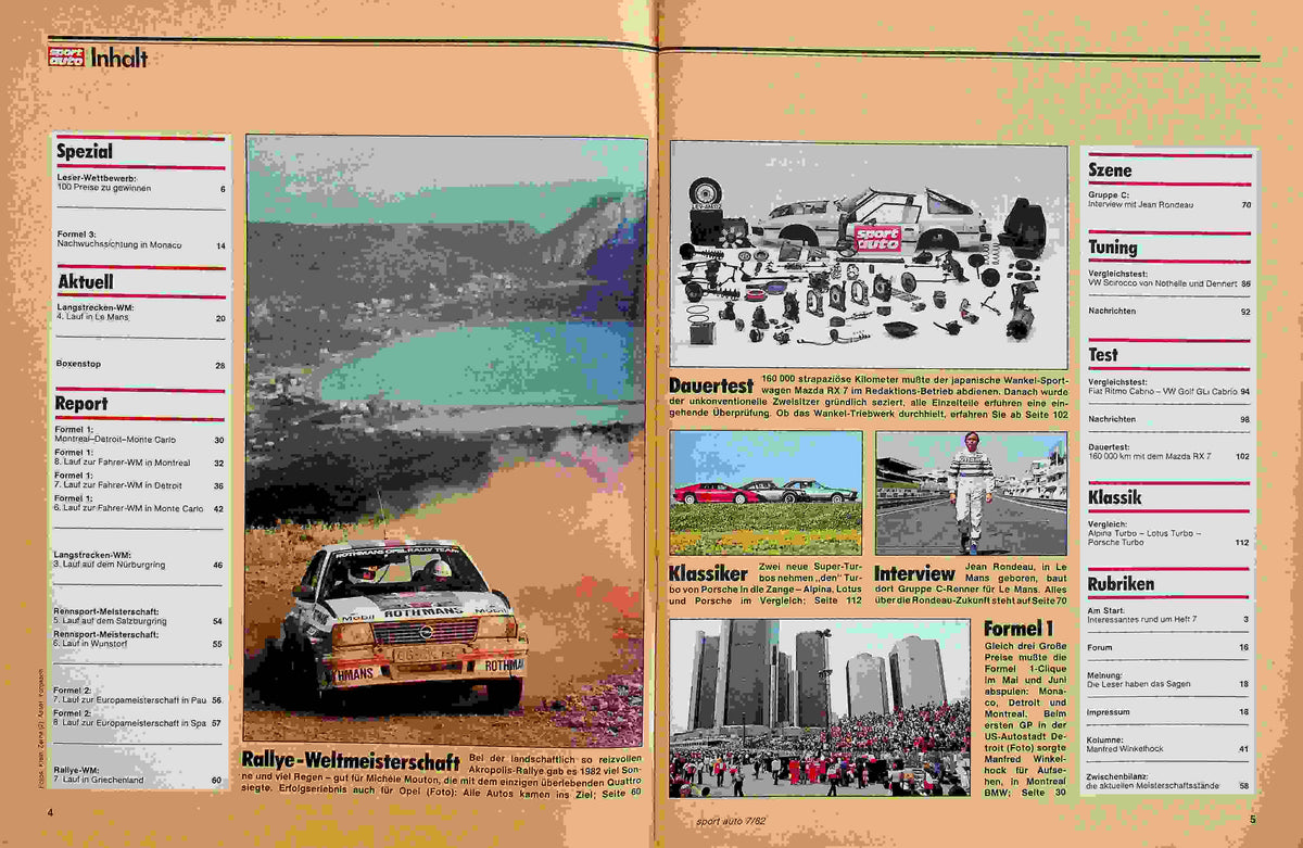Inhaltsverzeichnis Sport Auto 07/1982