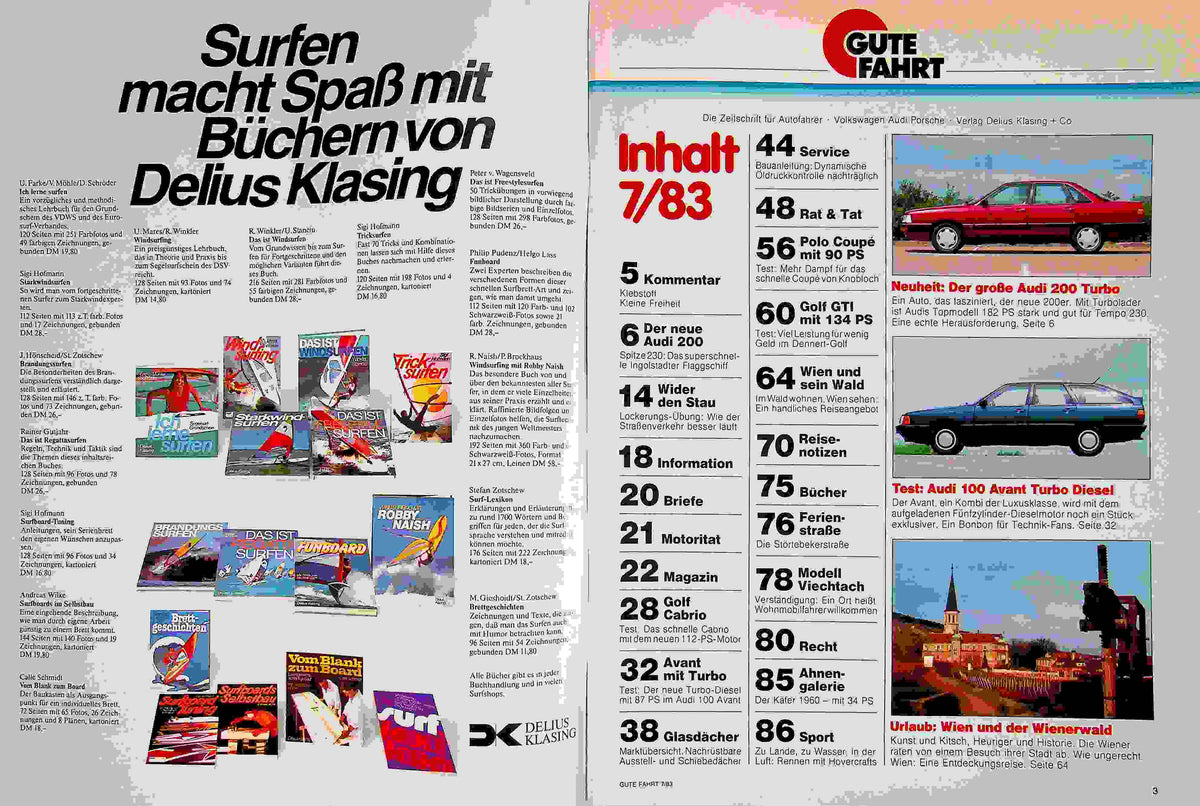 Inhaltsverzeichnis Gute Fahrt 07/1983
