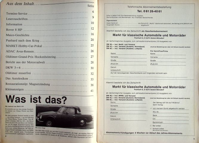 Inhaltsverzeichnis Oldtimer Markt 07/1983