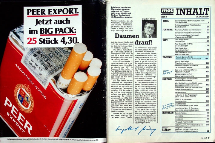 Inhaltsverzeichnis MOT 07/1984