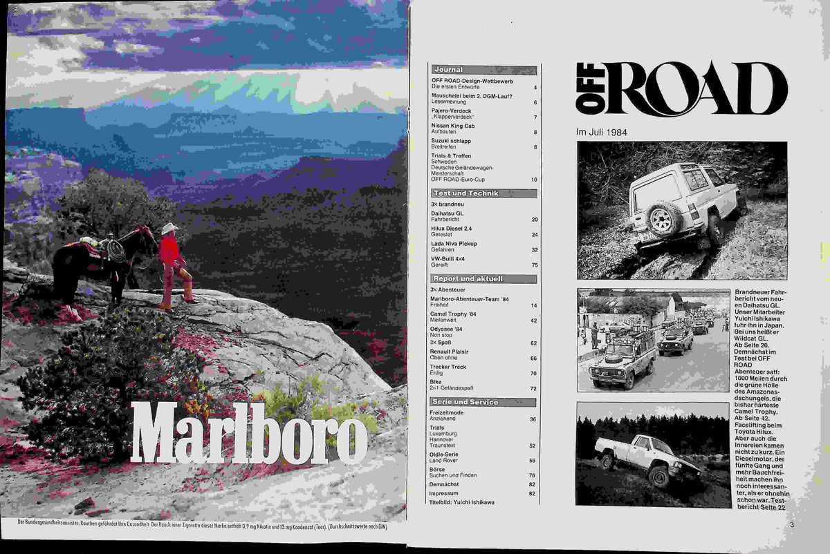 Inhaltsverzeichnis Offroad 07/1984