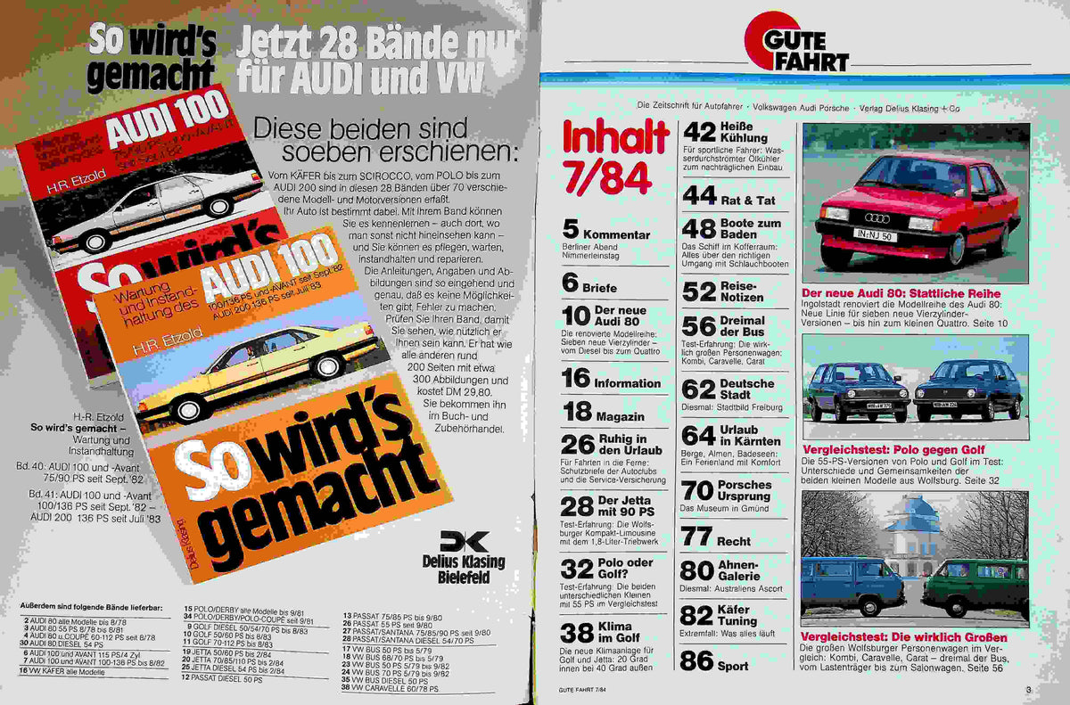 Inhaltsverzeichnis Gute Fahrt 07/1984