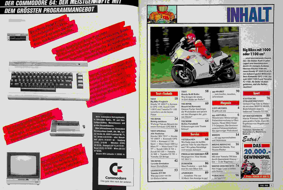 Inhaltsverzeichnis MO Magazin 07/1985