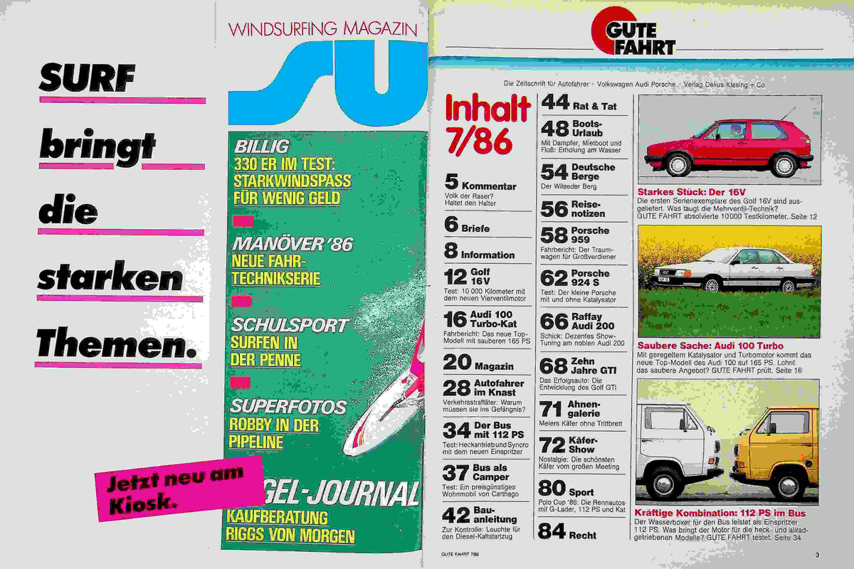 Inhaltsverzeichnis Gute Fahrt 07/1986