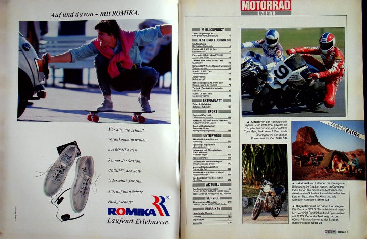Inhaltsverzeichnis Motorrad 07/1986