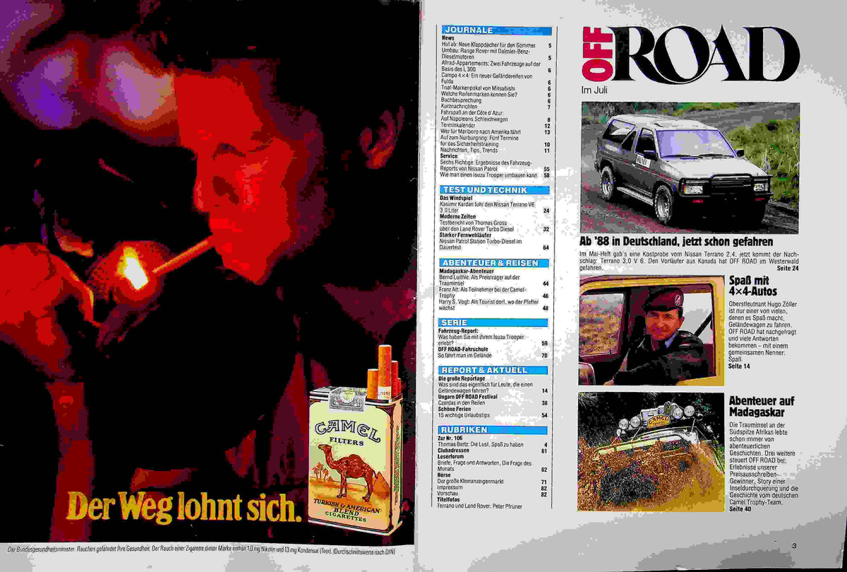Inhaltsverzeichnis Offroad 07/1987
