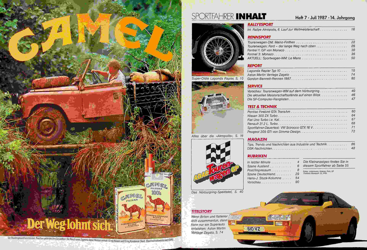 Inhaltsverzeichnis Sport Fahrer 07/1987