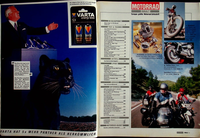 Inhaltsverzeichnis Motorrad 07/1987