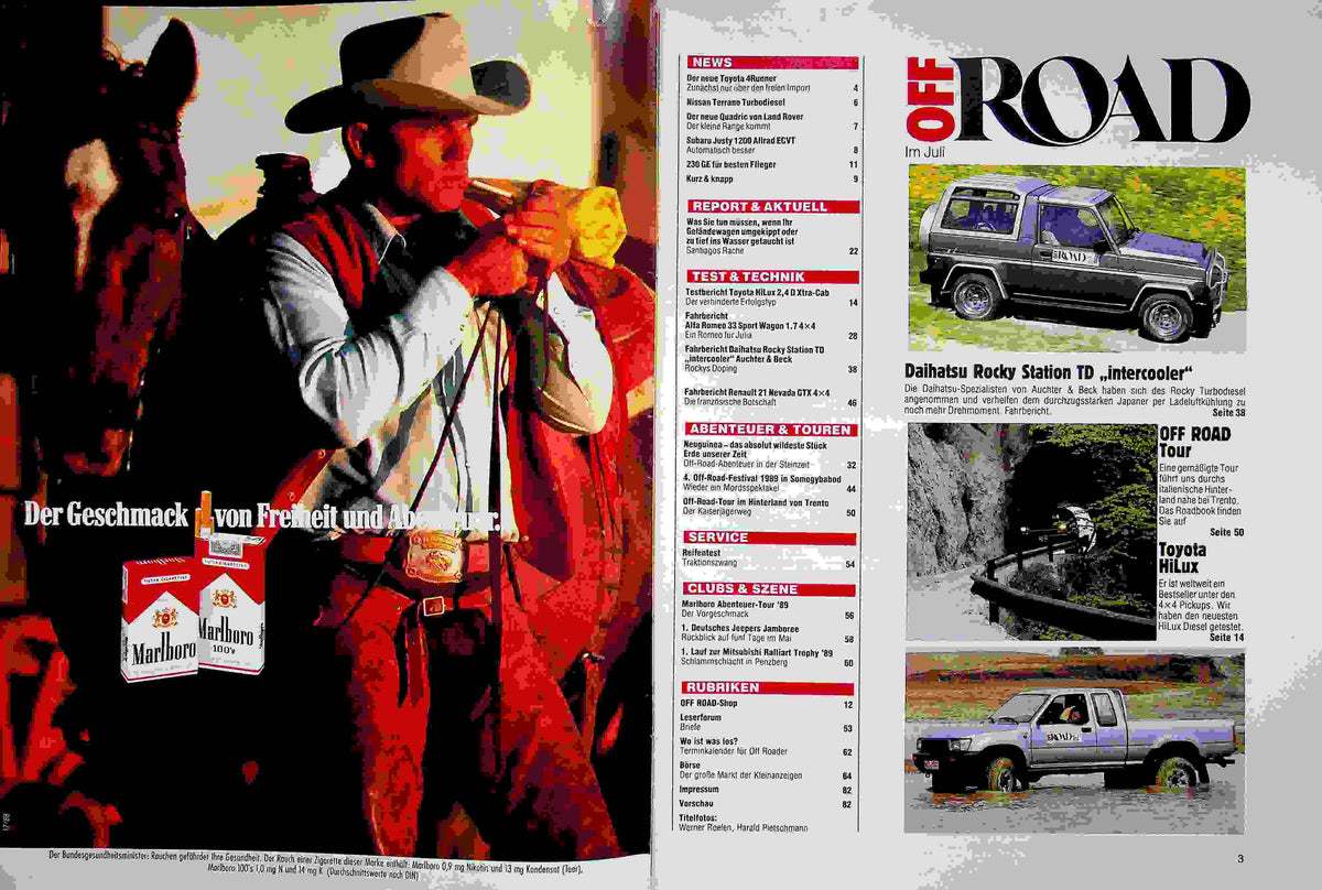 Inhaltsverzeichnis Offroad 07/1989