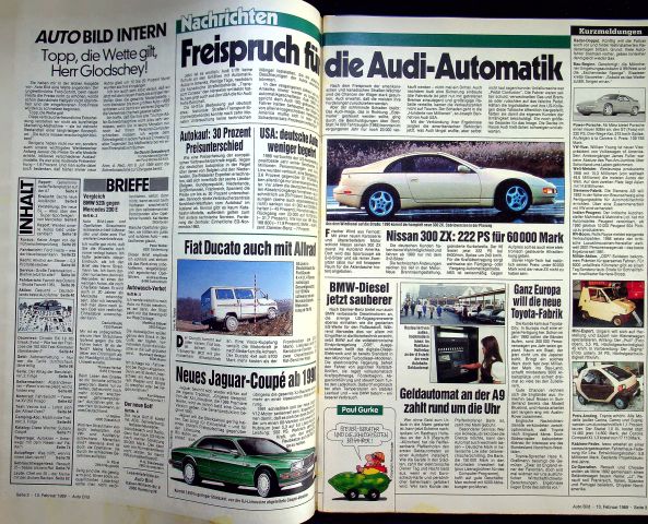Inhaltsverzeichnis Auto Bild 07/1989