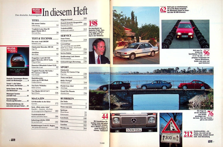 Inhaltsverzeichnis Auto Motor und Sport 07/1990