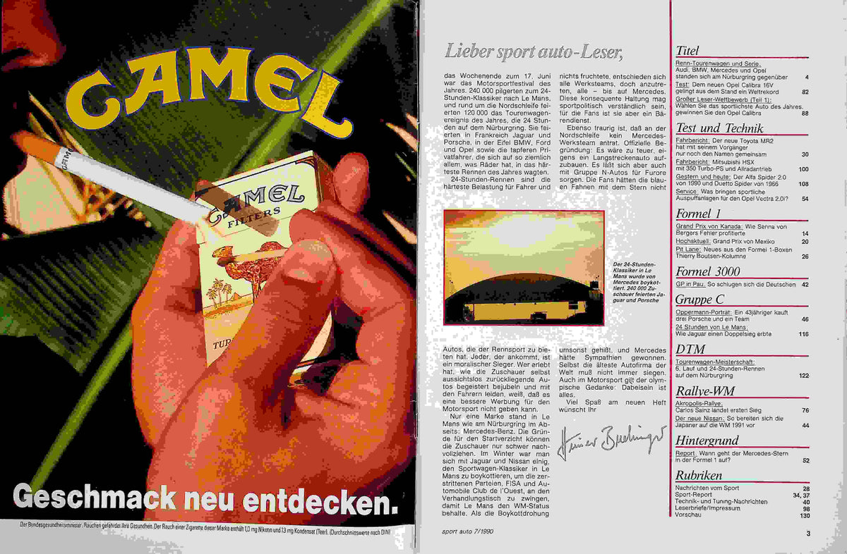 Inhaltsverzeichnis Sport Auto 07/1990