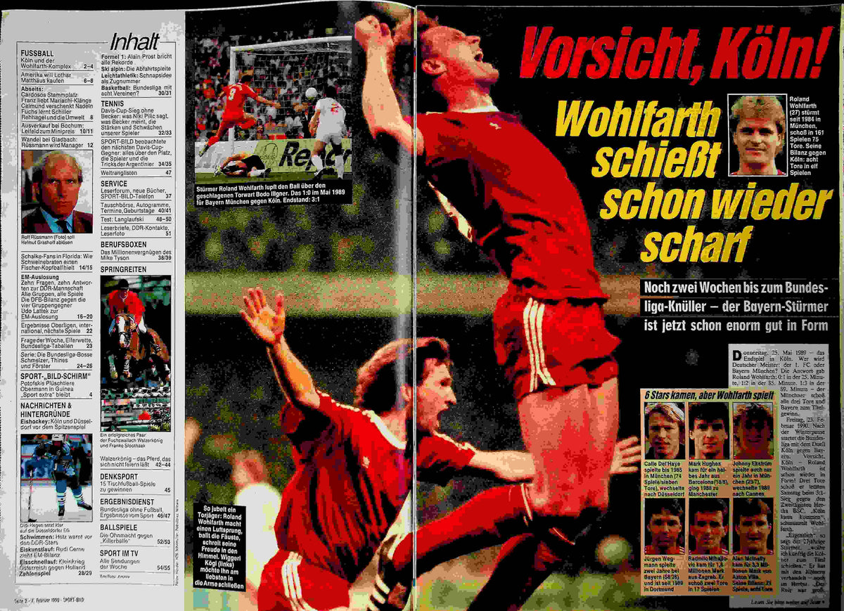 Inhaltsverzeichnis Sport Bild 07/1990