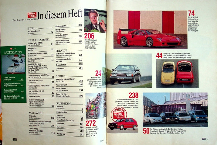 Inhaltsverzeichnis Auto Motor und Sport 07/1991