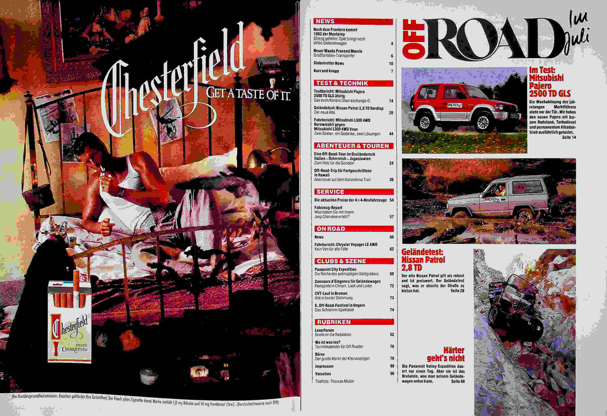 Inhaltsverzeichnis Offroad 07/1991