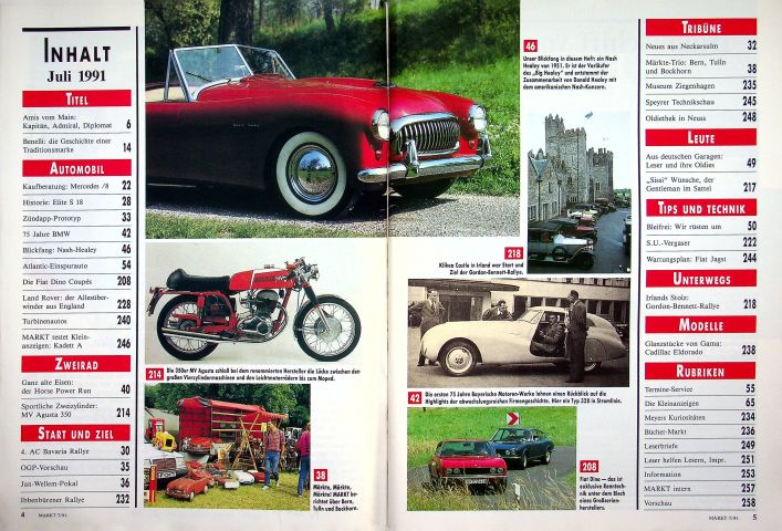 Inhaltsverzeichnis Oldtimer Markt 07/1991