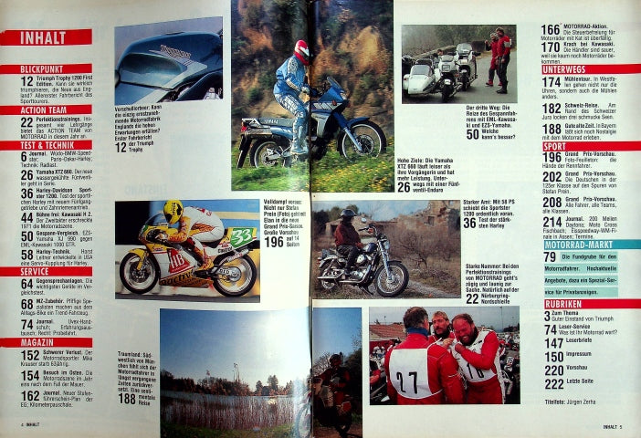 Inhaltsverzeichnis Motorrad 07/1991