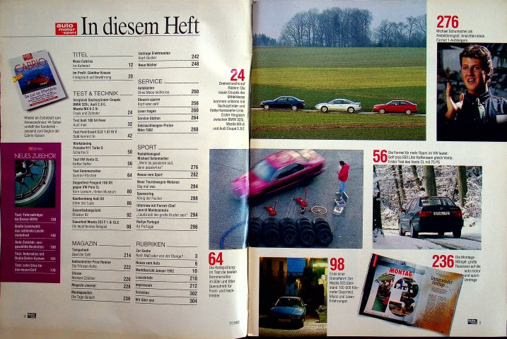 Inhaltsverzeichnis Auto Motor und Sport 07/1992